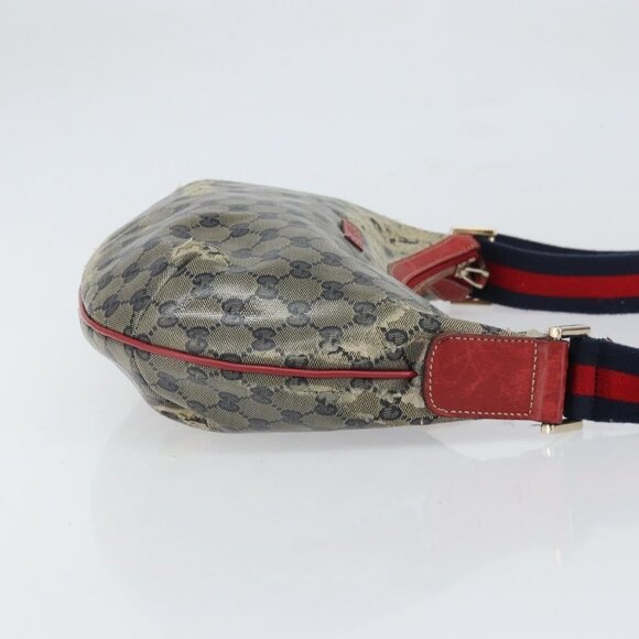 Authentic GUCCI GG Crystal Shoulder Bag Coated Canvas Navy Gold 181092 - Picture 10 of 16